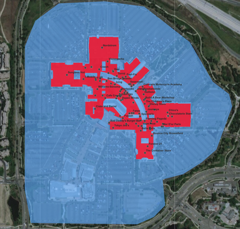 Geometry data depicts enclosed polygons for places that are completely inside other places.