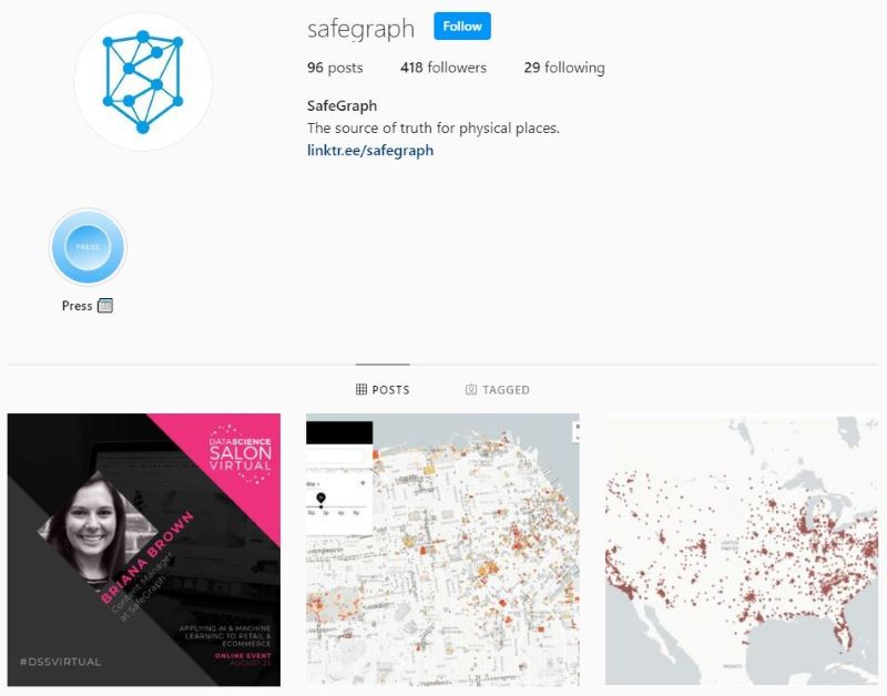 Example of a business instagram