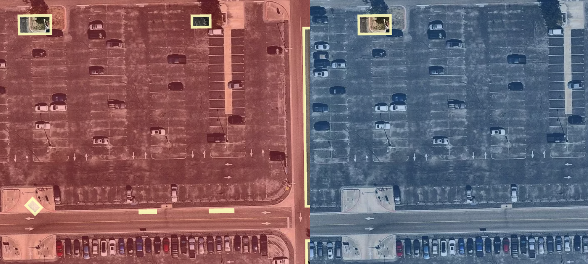 Parking lots showing broken polygons