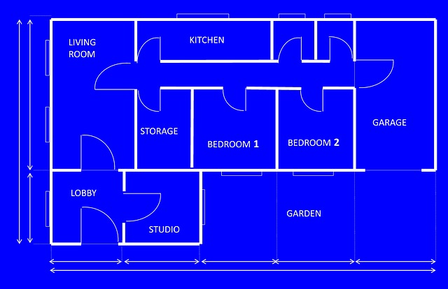 A blueprint outlining a house’s footprint and spatial hierarchy