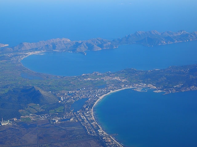 Aerial photograph of Alcúdia on the island of Mallorca, Spain