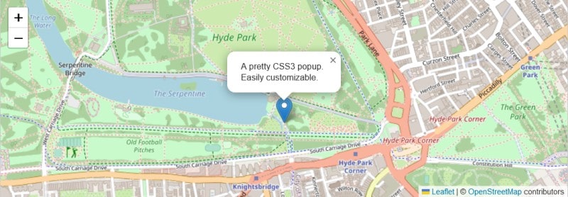 Example of creating a map with a marker using Leaflet