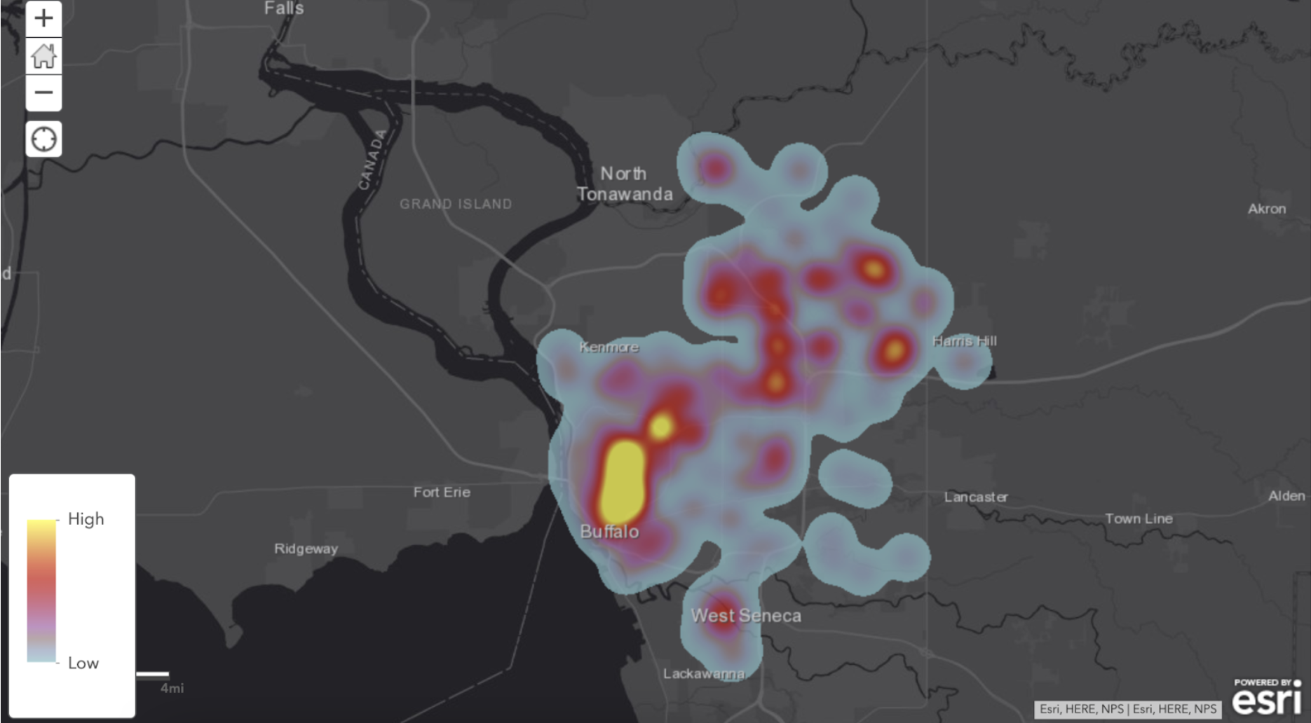 Points of interest data for creating heat maps in healthcare analytics.